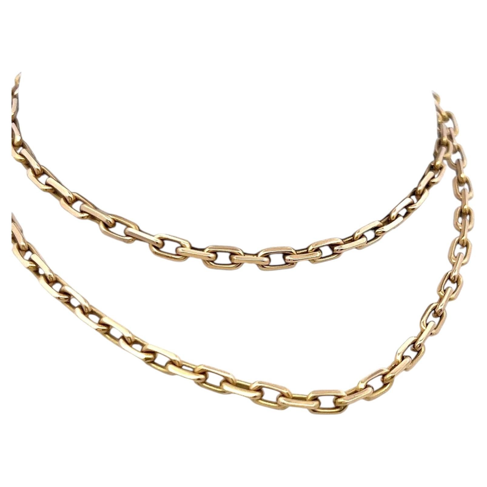 Collar vintage de cadena de oro amarillo de 18 quilates, 28,1 gramos, 50 cm