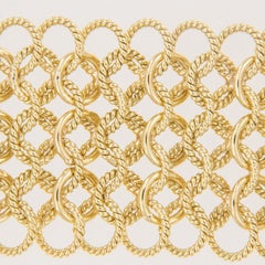 Vintage 18 Karat Yellow Gold Chainmail Mesh Collar Necklace