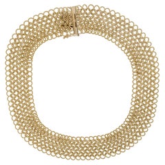 Vintage 18 Karat Yellow Gold Chainmail Mesh Collar Necklace