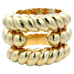 Vintage 18 Karat Yellow Gold Coiled Bead Wrap Bracelet 189.4 Grams