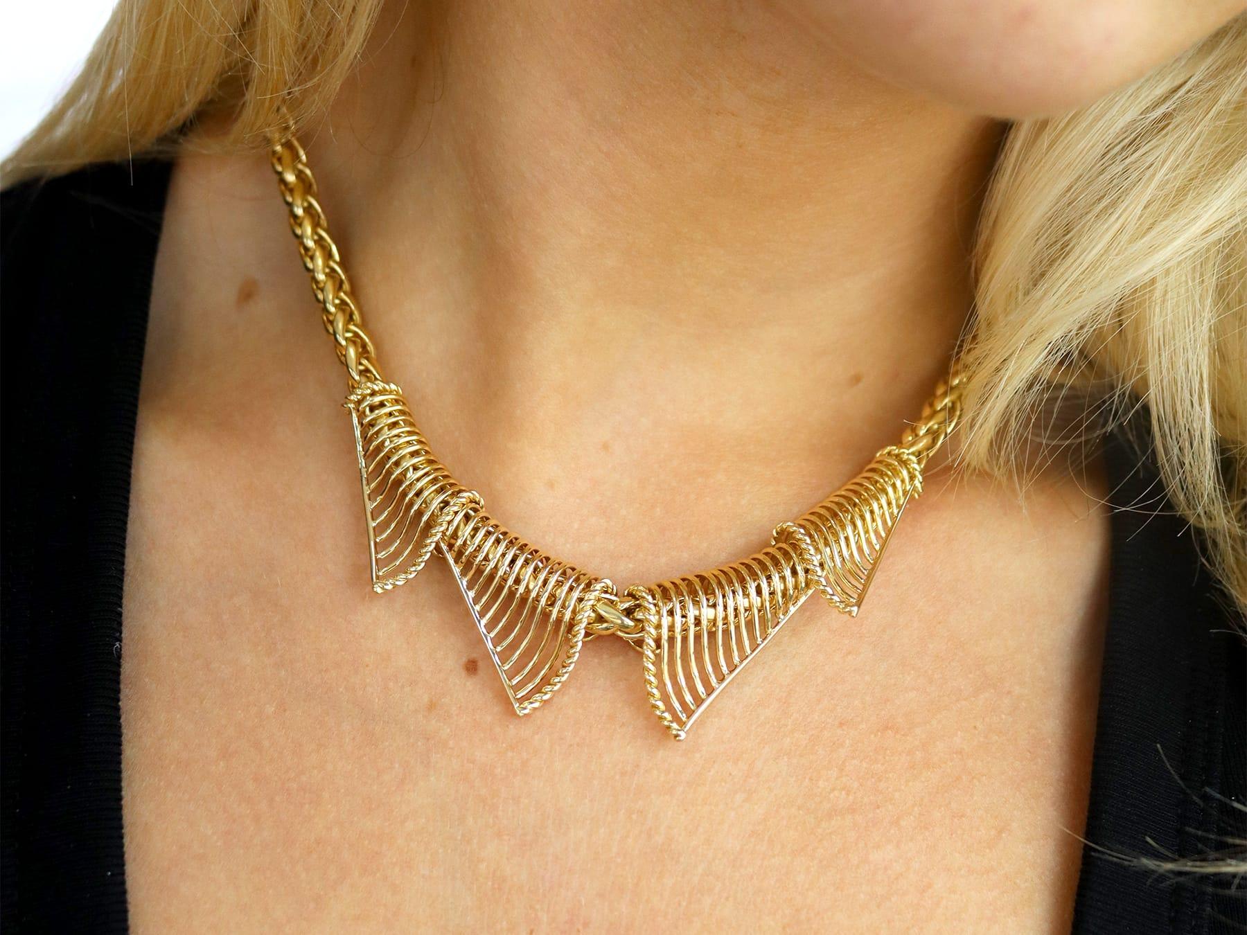 da uomo o donna Collana vintage a collaretta in oro giallo 18 carati in vendita