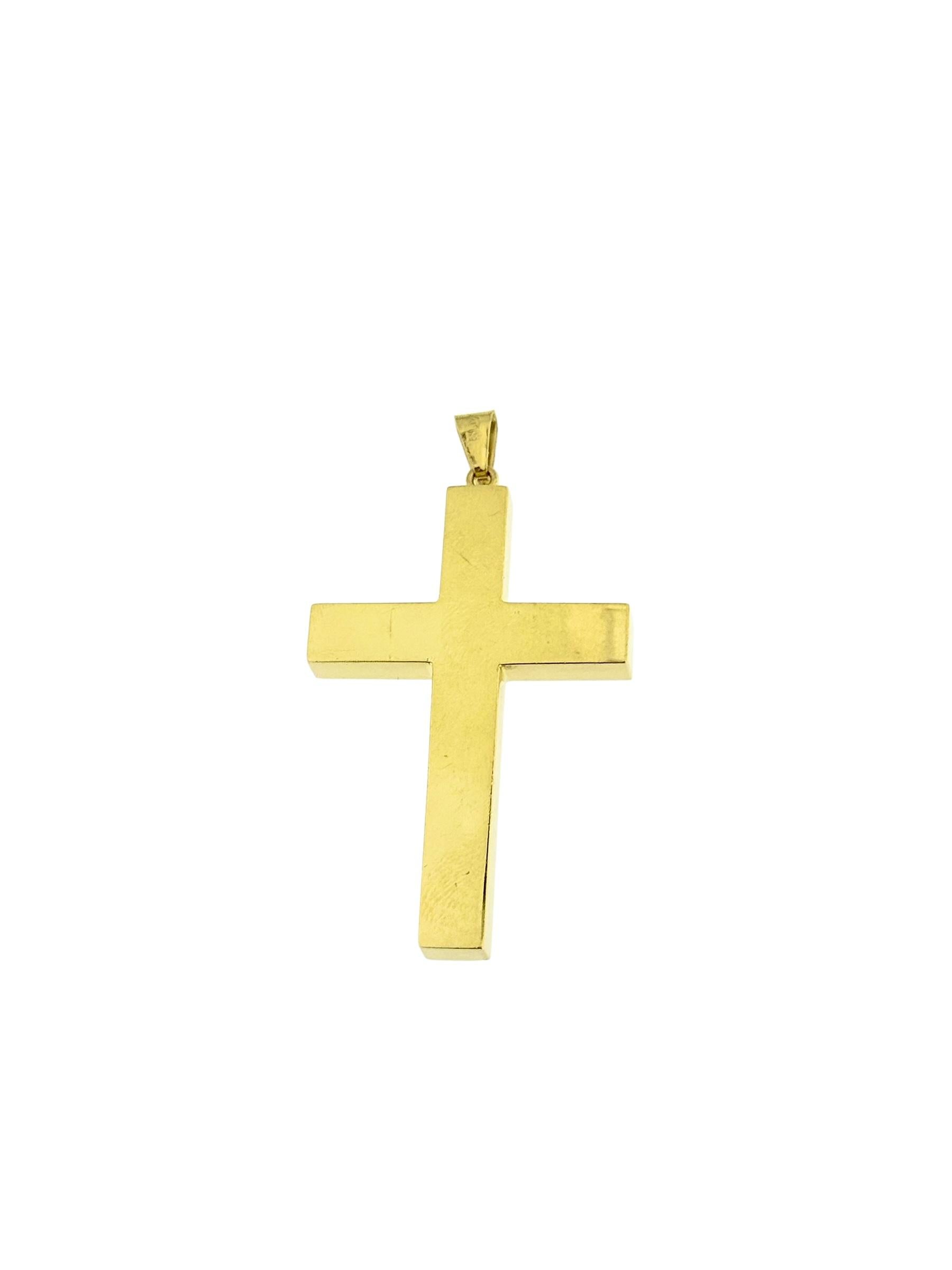 Croix vintage en or jaune 18 carats en vente 1