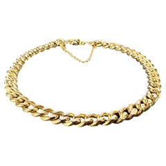 Vintage 18 Karat Yellow Gold Curb Link Chain Bracelet
