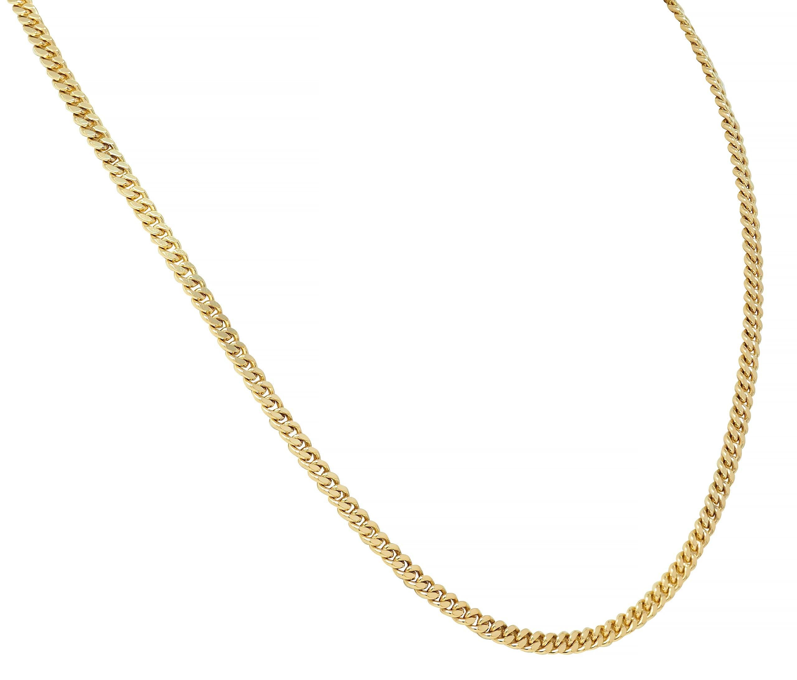 Women's or Men's Vintage 18 Karat Yellow Gold Curb Link Chain Necklace For Sale