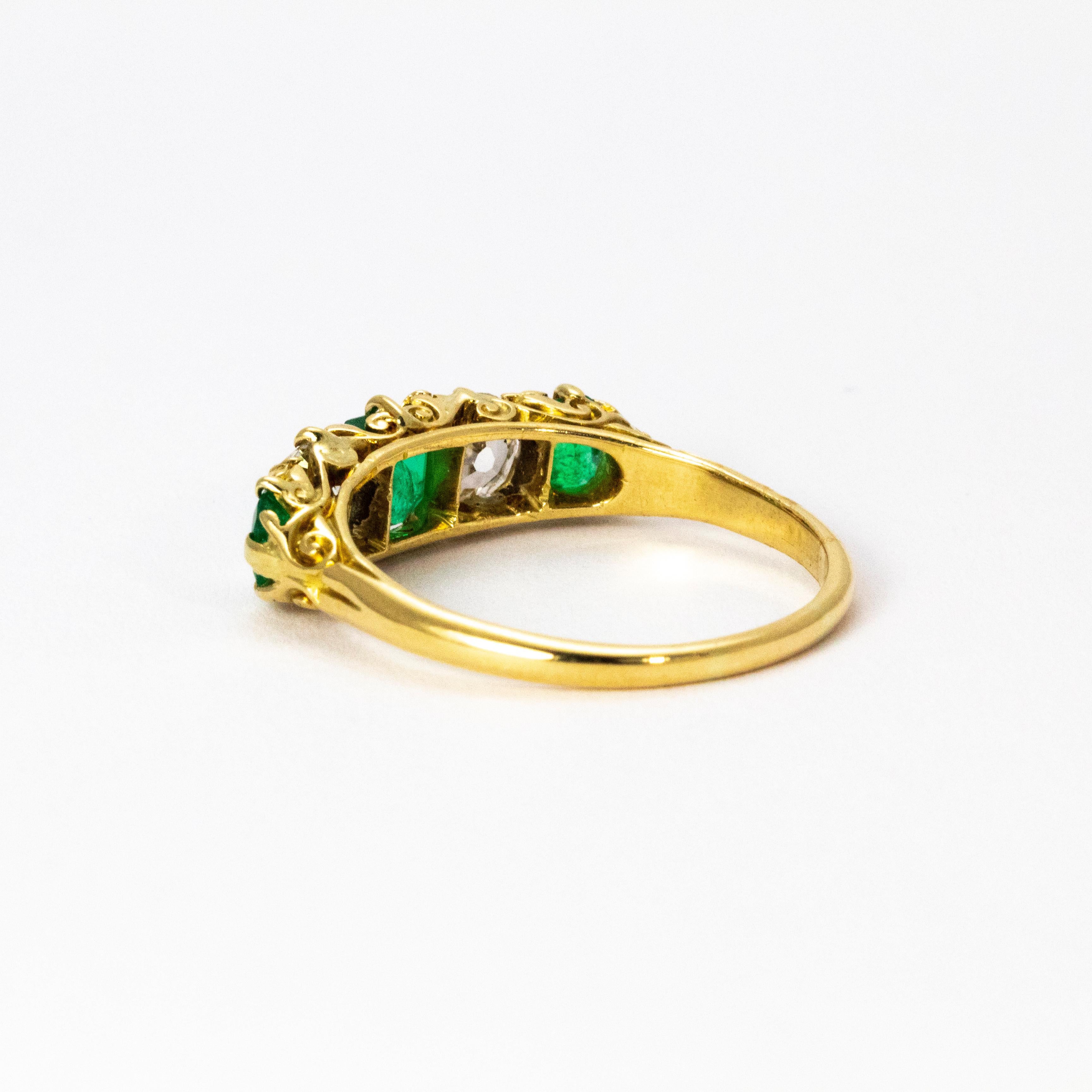 18 karat gold emerald ring