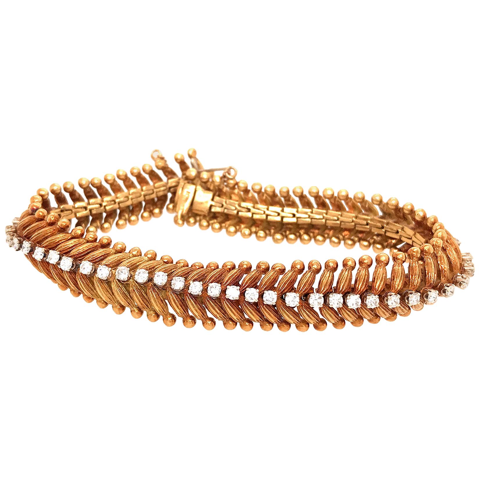 Vintage 18 Karat Gold Italian Milros Bracelet at 1stDibs milros italy