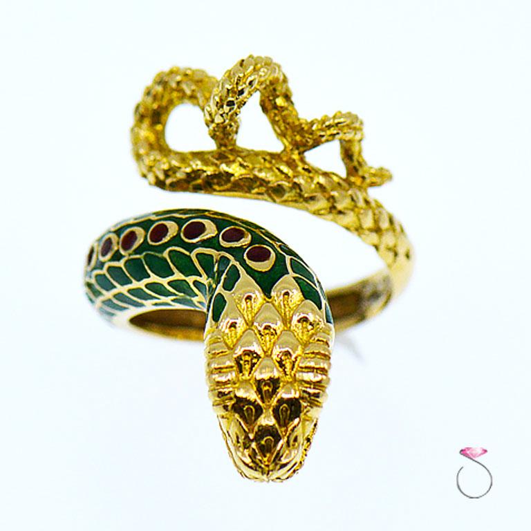 enamel snake ring