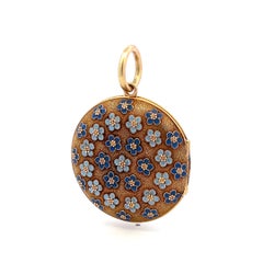 Vintage 18 Karat Yellow Gold Floral Pendant Lock Box 29.2 Grams