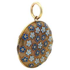 Vintage 18 Karat Yellow Gold Floral Pendant Lock Box 29.2 Grams