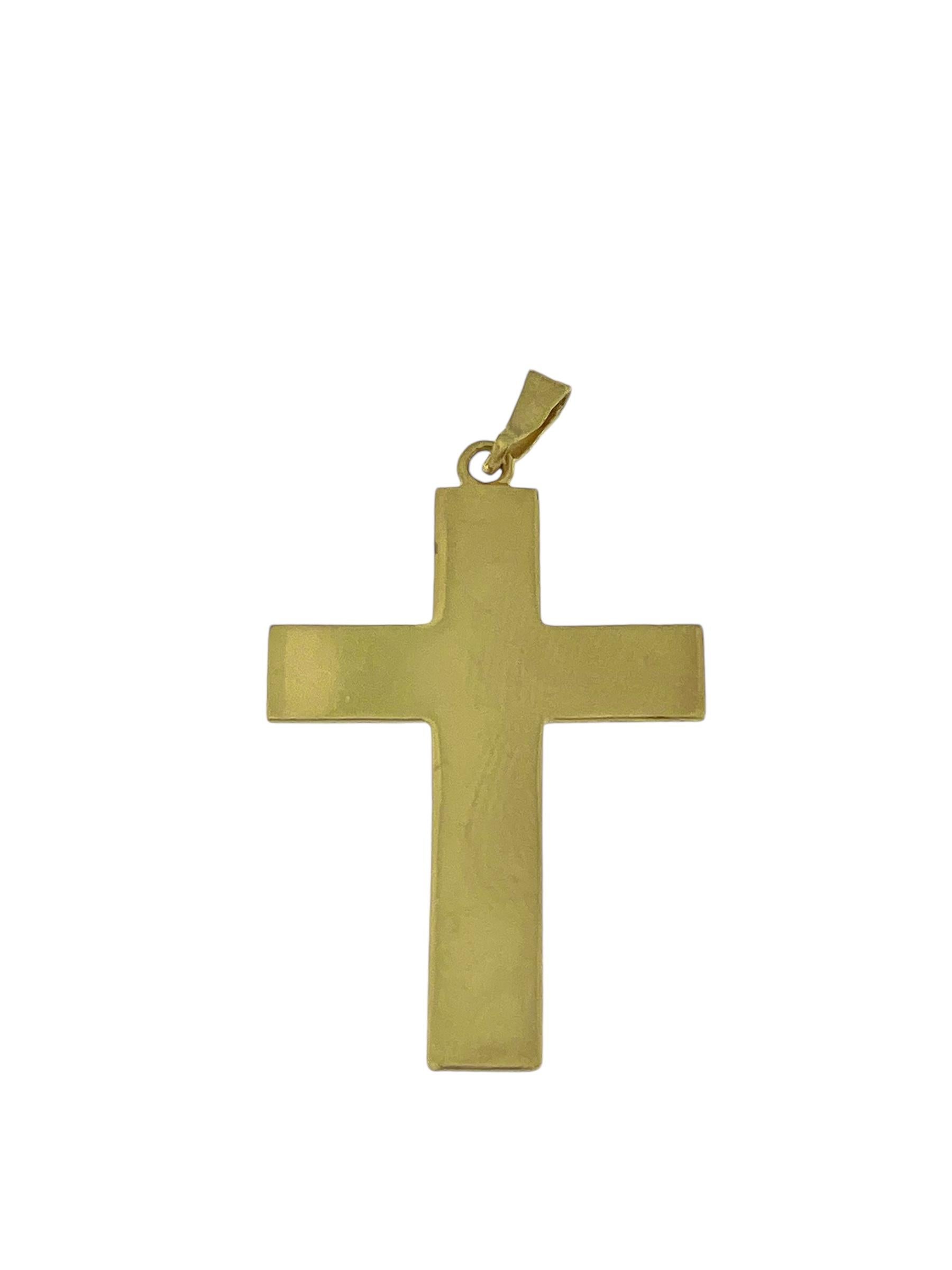 Französisches Kreuz aus 18 Karat Gelbgold im Vintage-Stil (Moderne) im Angebot