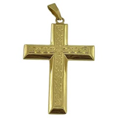 Französisches Kreuz aus 18 Karat Gelbgold im Vintage-Stil