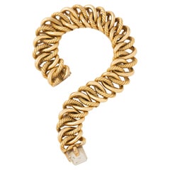 Vintage 18 Karat Yellow Gold Georges Lenfant for OJ Perrin Rope Scroll Bracelet