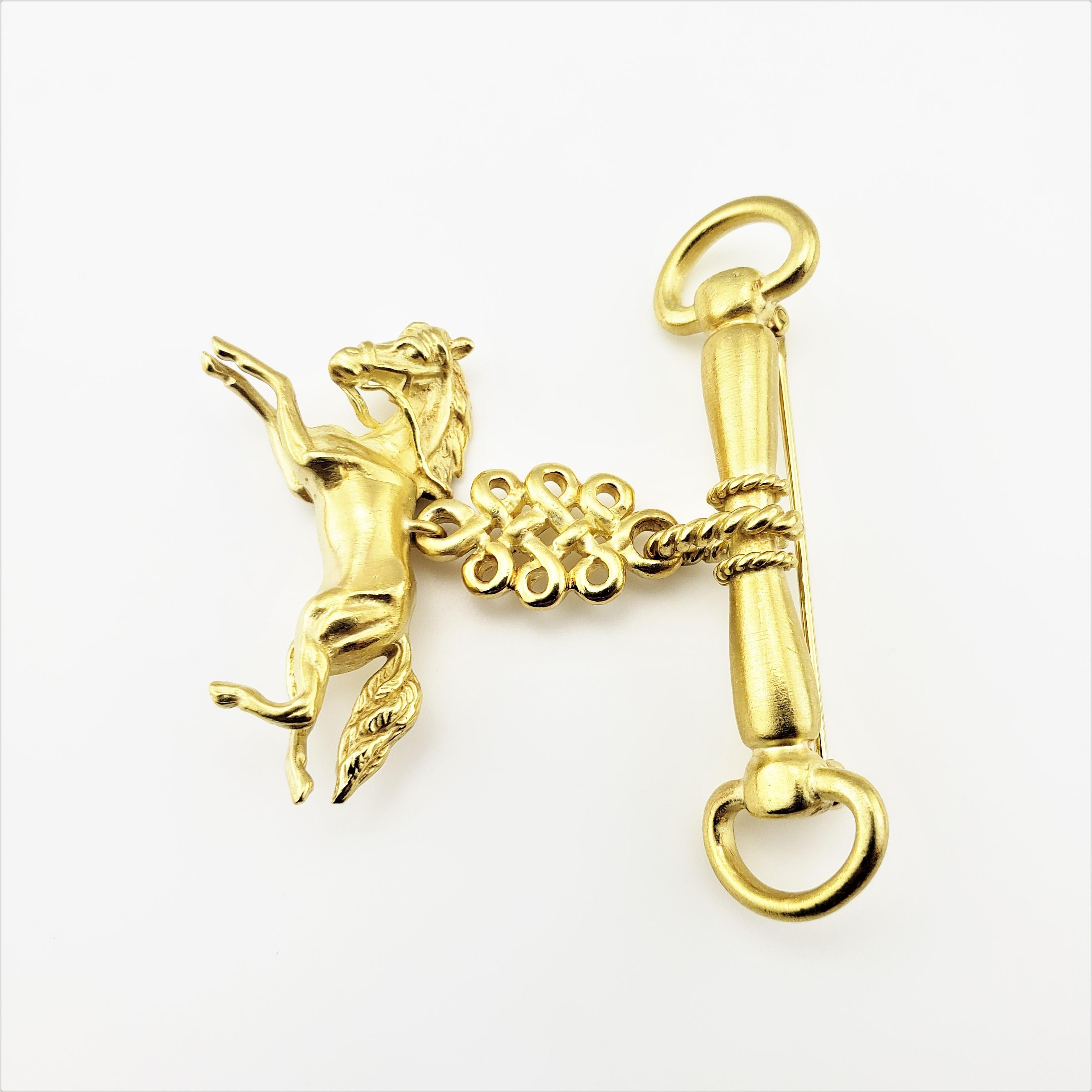 Vintage 18 Karat Yellow Gold Horse Brooch/Pin In Good Condition In Washington Depot, CT