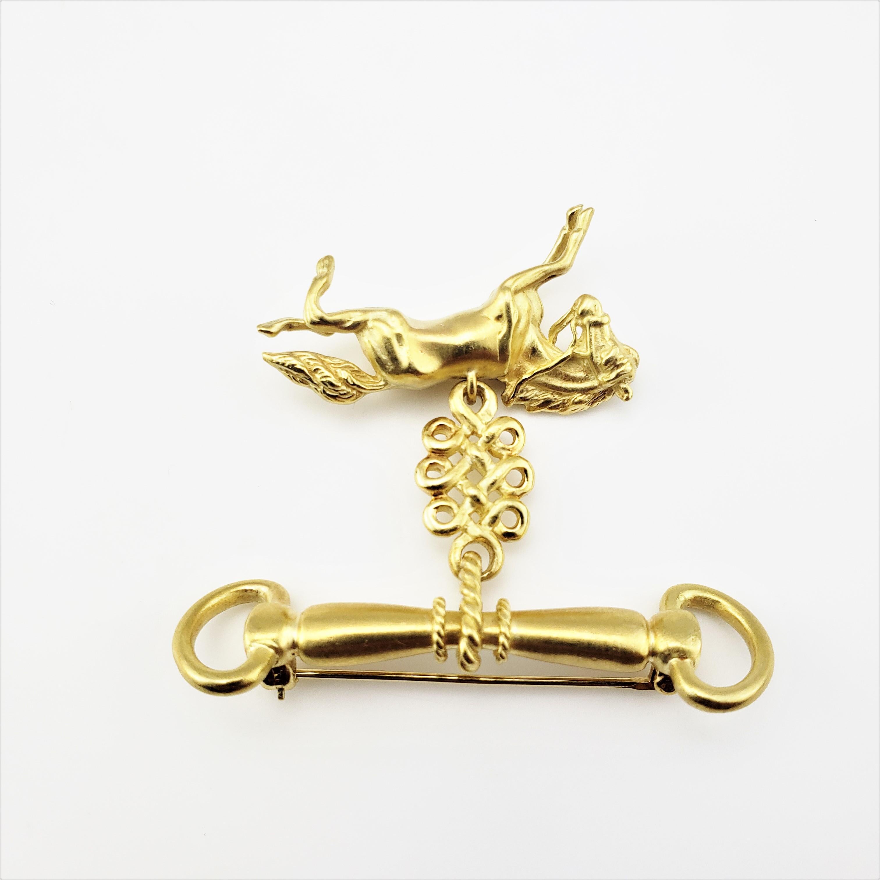 Women's or Men's Vintage 18 Karat Yellow Gold Horse Brooch/Pin