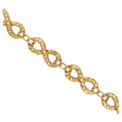 Vintage 18 Karat Yellow Gold Infinity Link Diamond Bracelet 2 CTS G VS2 24 Grams