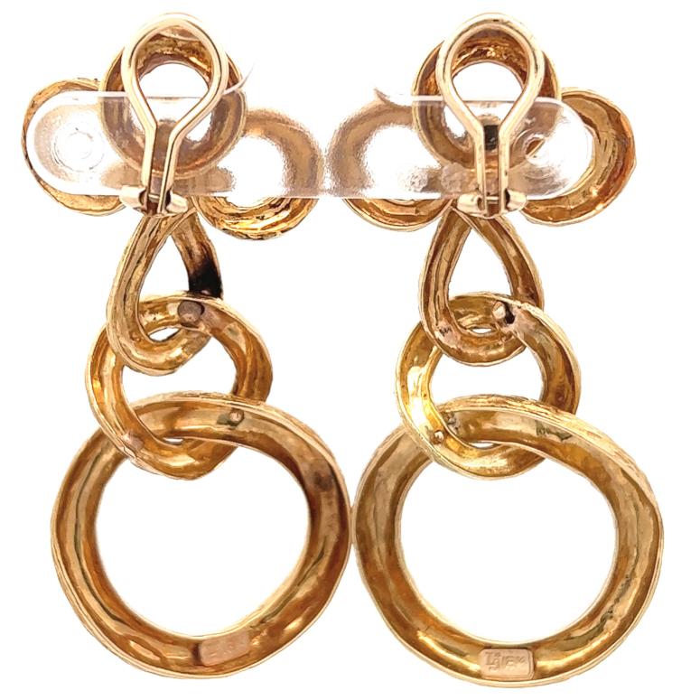 Vintage 18 Karat Yellow Gold Knot Ear Clip Earrings 2