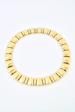 Vintage 18 Karat Yellow Gold Lapis Lazuli Collar Collier Necklace 121 Grams