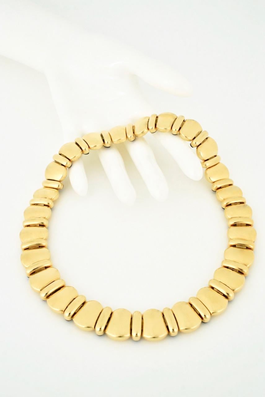 Women's Vintage 18 Karat Yellow Gold Lapis Lazuli Collar Collier Necklace 121 Grams For Sale