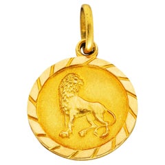 Vintage 18 Karat Yellow Gold Leo Lion Zodiac Charm