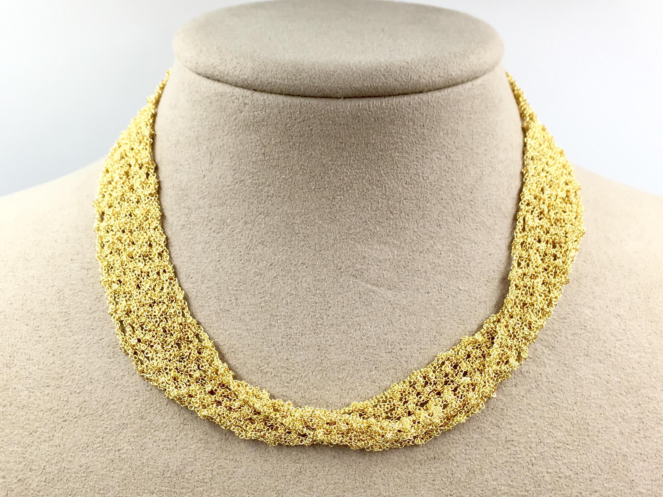 mesh gold necklace