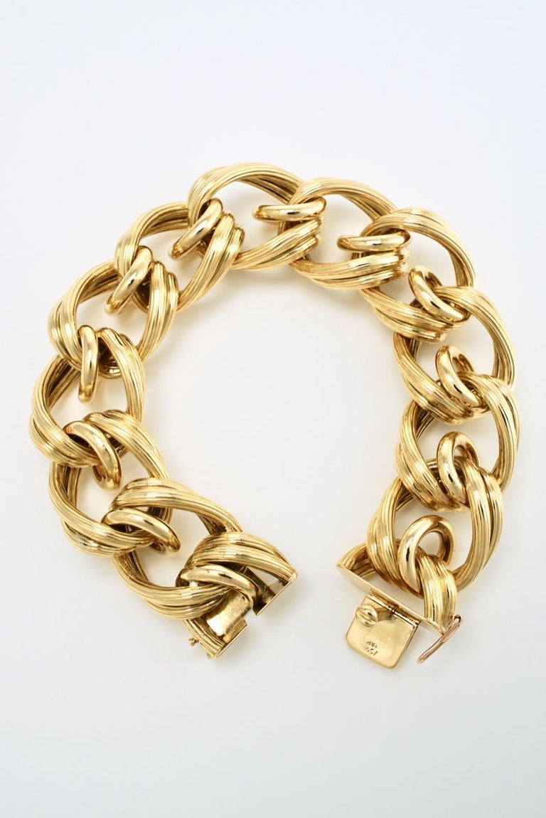 Vintage 18 Karat Yellow Gold Multi Link Bracelet, 1950s For Sale at ...