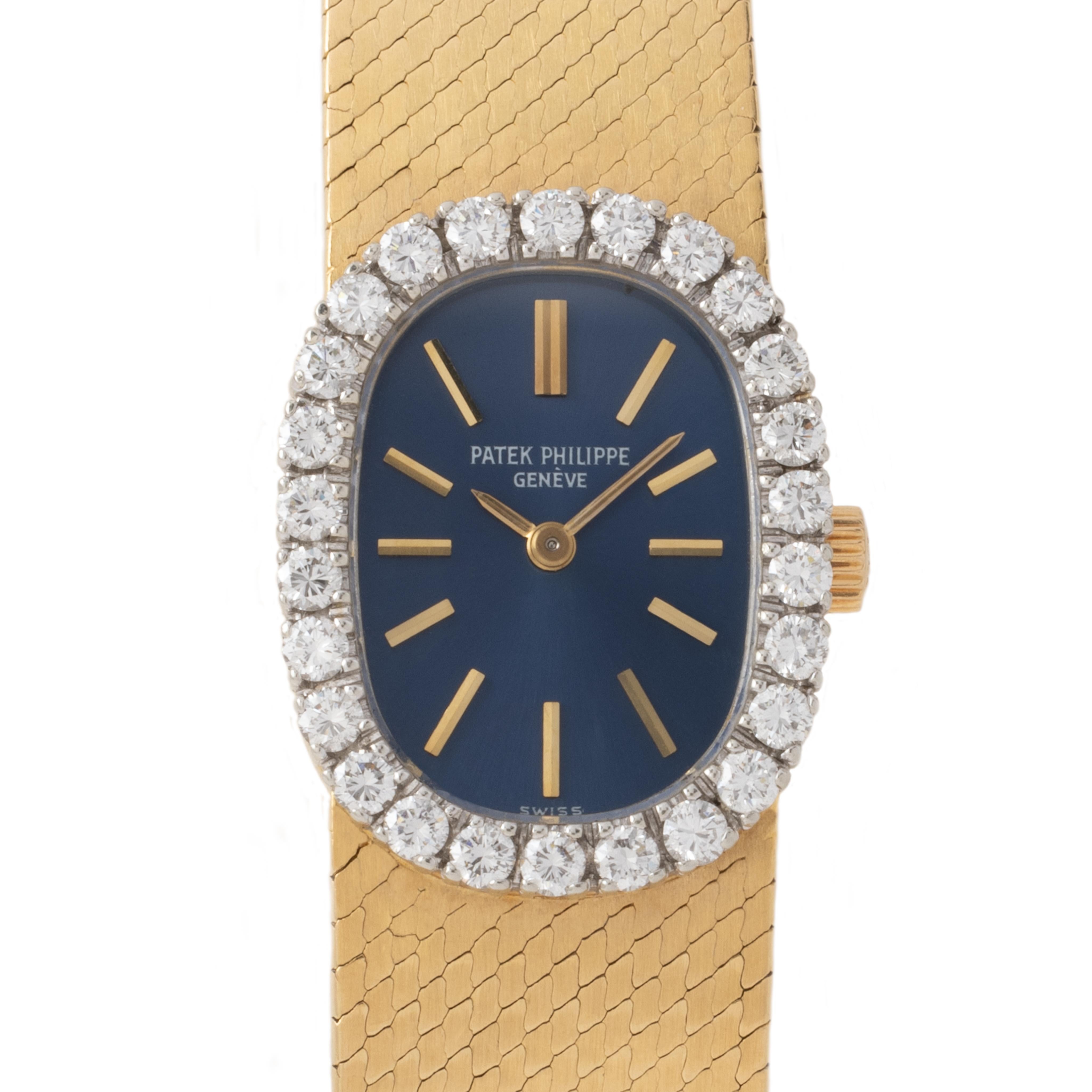Modern Vintage 18 Karat Yellow Gold Patek Philippe Ellipse Diamond Model 3377 / 1