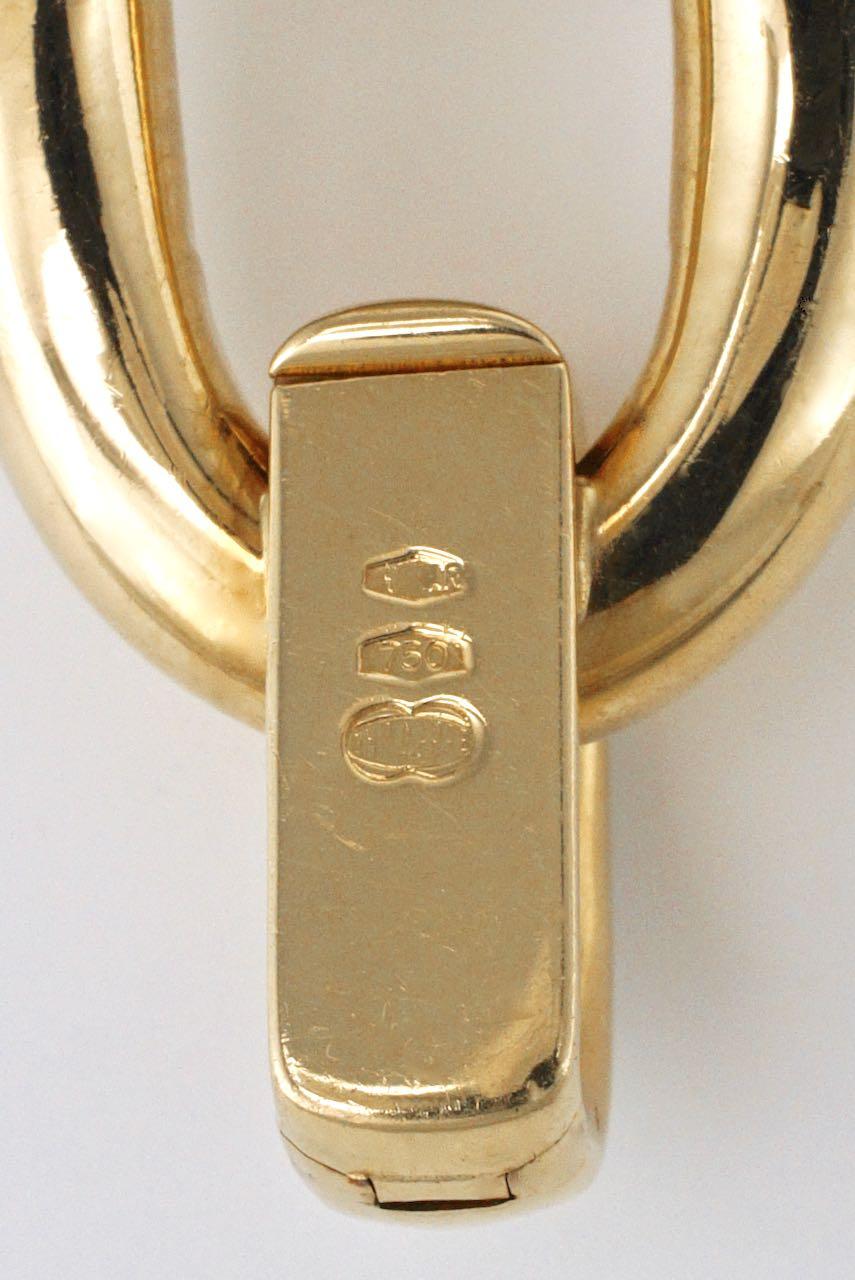 Vintage 18 Karat Yellow Gold Retro Italian Oval Link Bracelet, 1960s 1