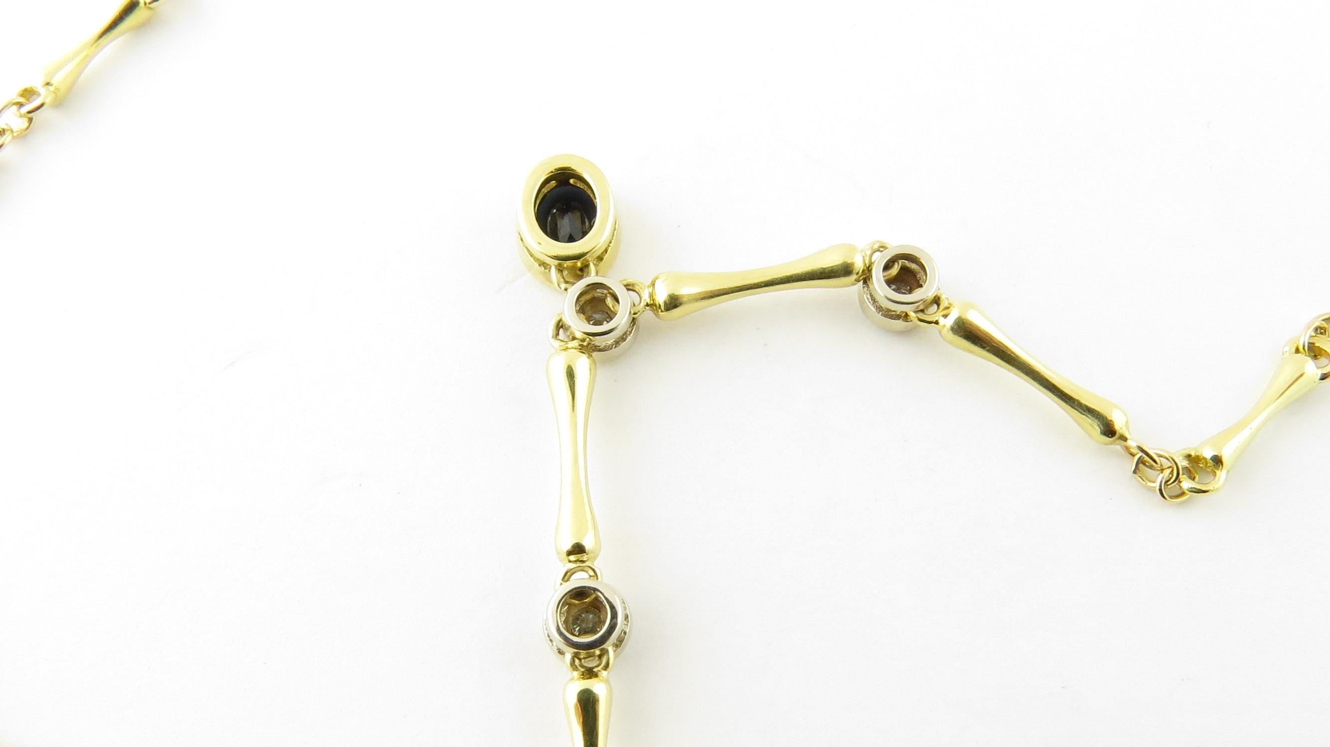 Vintage 18 Karat Yellow Gold Sapphire and Diamond Necklace #4380 1