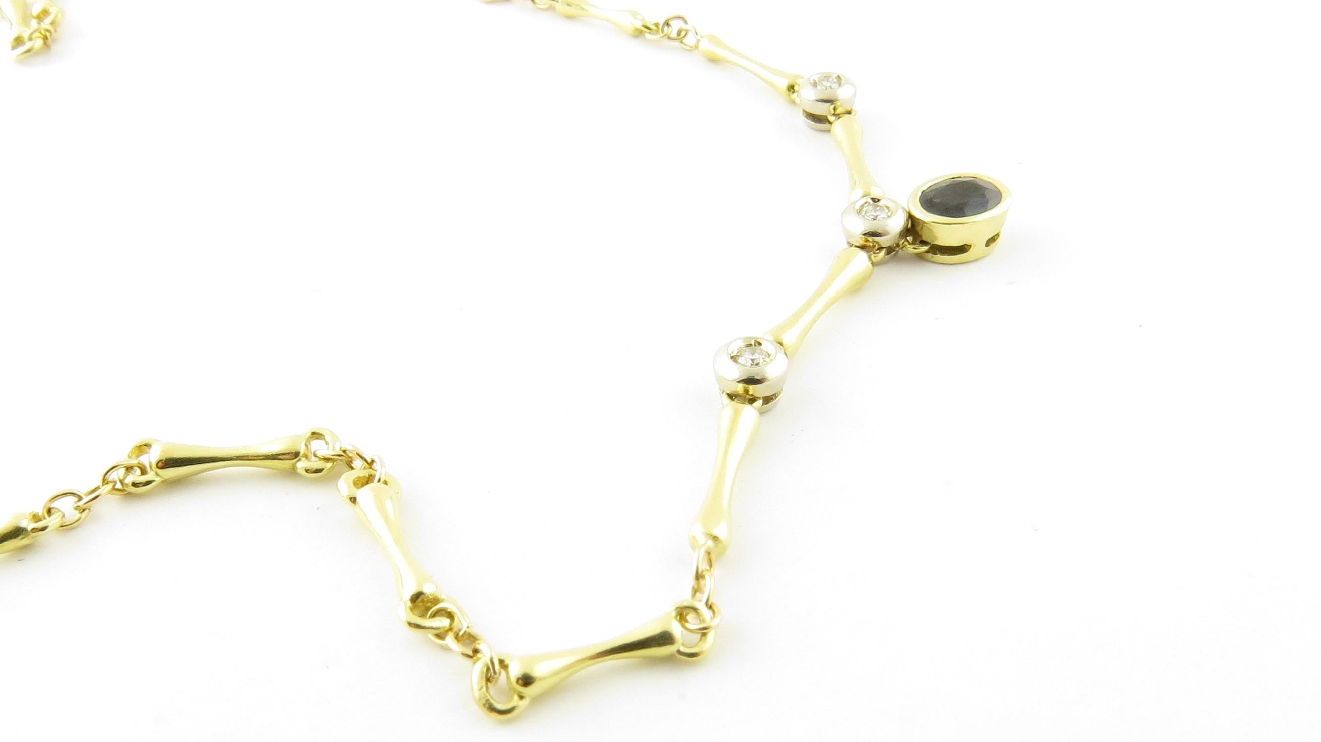 Vintage 18 Karat Yellow Gold Sapphire and Diamond Necklace #4380 2