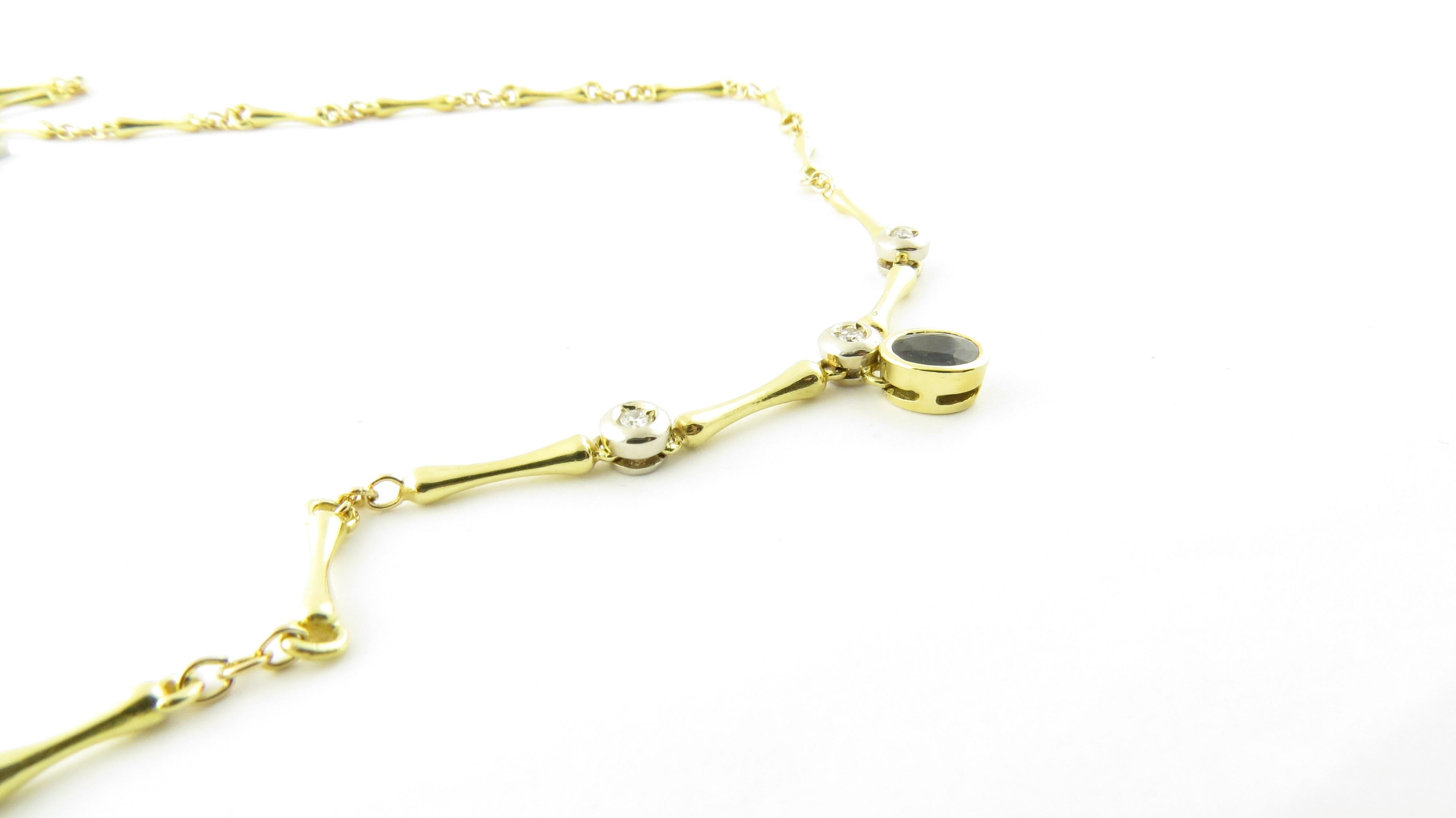 Vintage 18 Karat Yellow Gold Sapphire and Diamond Necklace #4380 3
