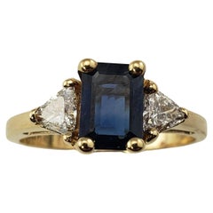Vintage 18 Karat Yellow Gold Sapphire and Diamond Ring