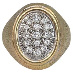 Anillo vintage de oro amarillo de 18 quilates TW con diamantes de 0,30 quilates