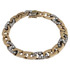 Bracciale vintage con catena di diamanti in oro giallo 18 carati TW 1,00 carati