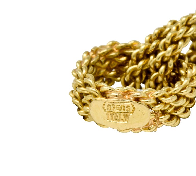 Vintage 18 Karat Yellow Gold Twisted Rope Double Rolo Link Bracelet at