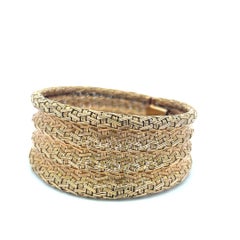 Vintage 18 Karat Gelbgold Breite gewebte Armband 60 Gramm
