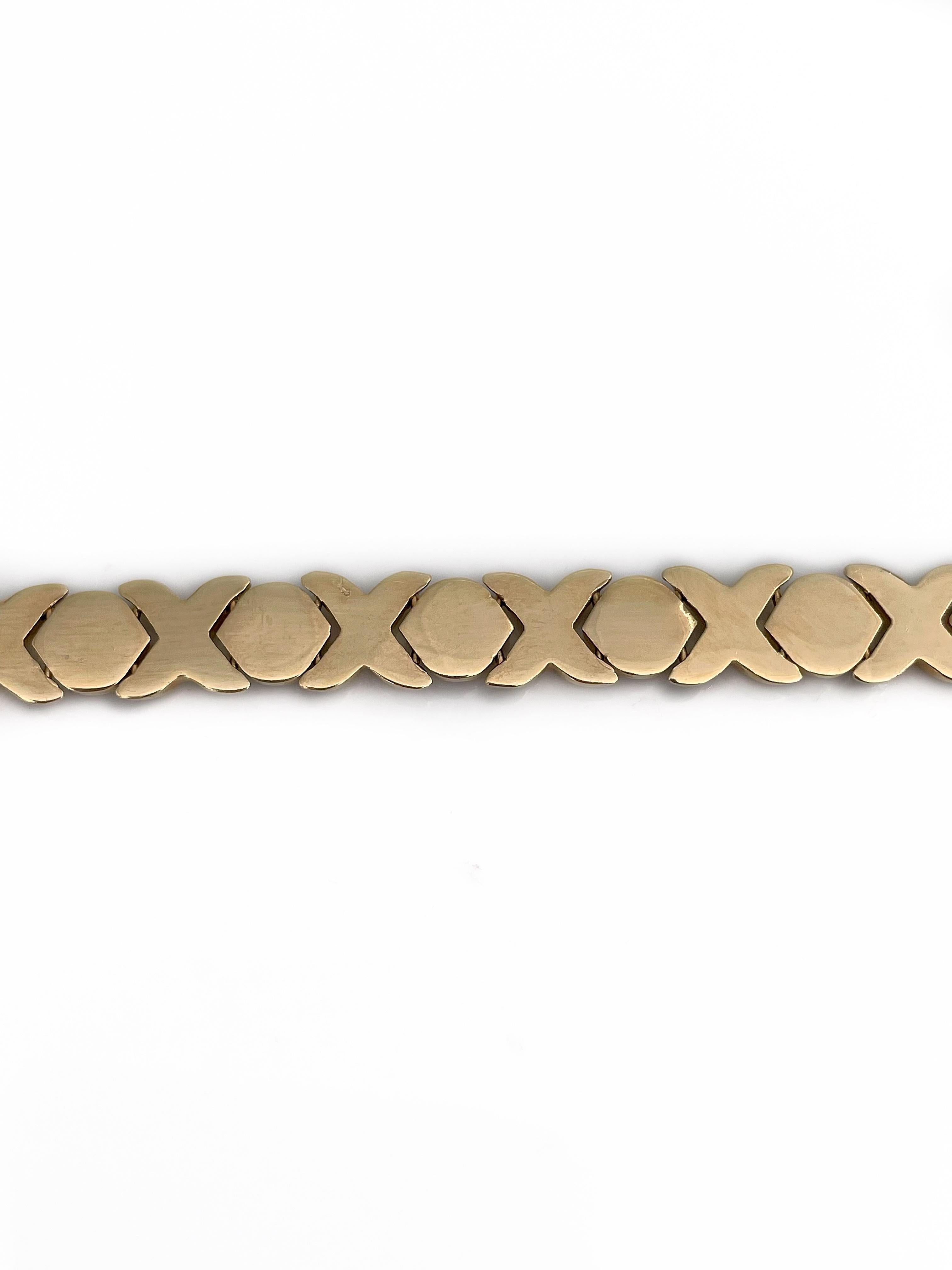 Women's Vintage 18 Karat Yellow Gold Xoxo Chain Link Bracelet