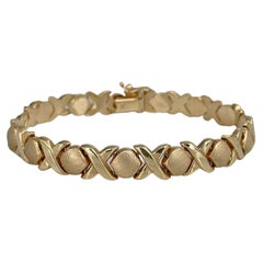 Vintage 18 Karat Yellow Gold Xoxo Chain Link Bracelet