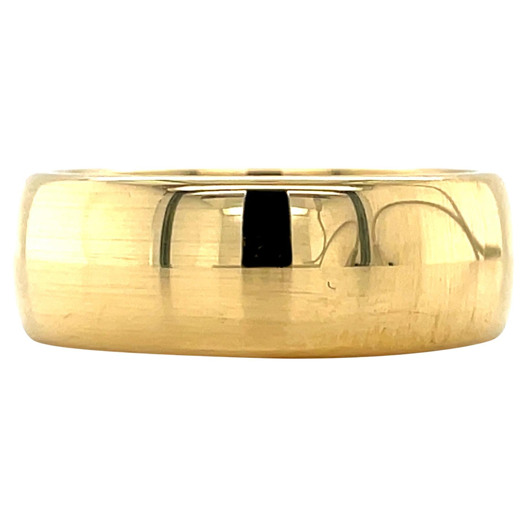 Vintage 18 Karat Yellow Golden Doughnut Band, Solid Gold Stacking Ring Size 6.5