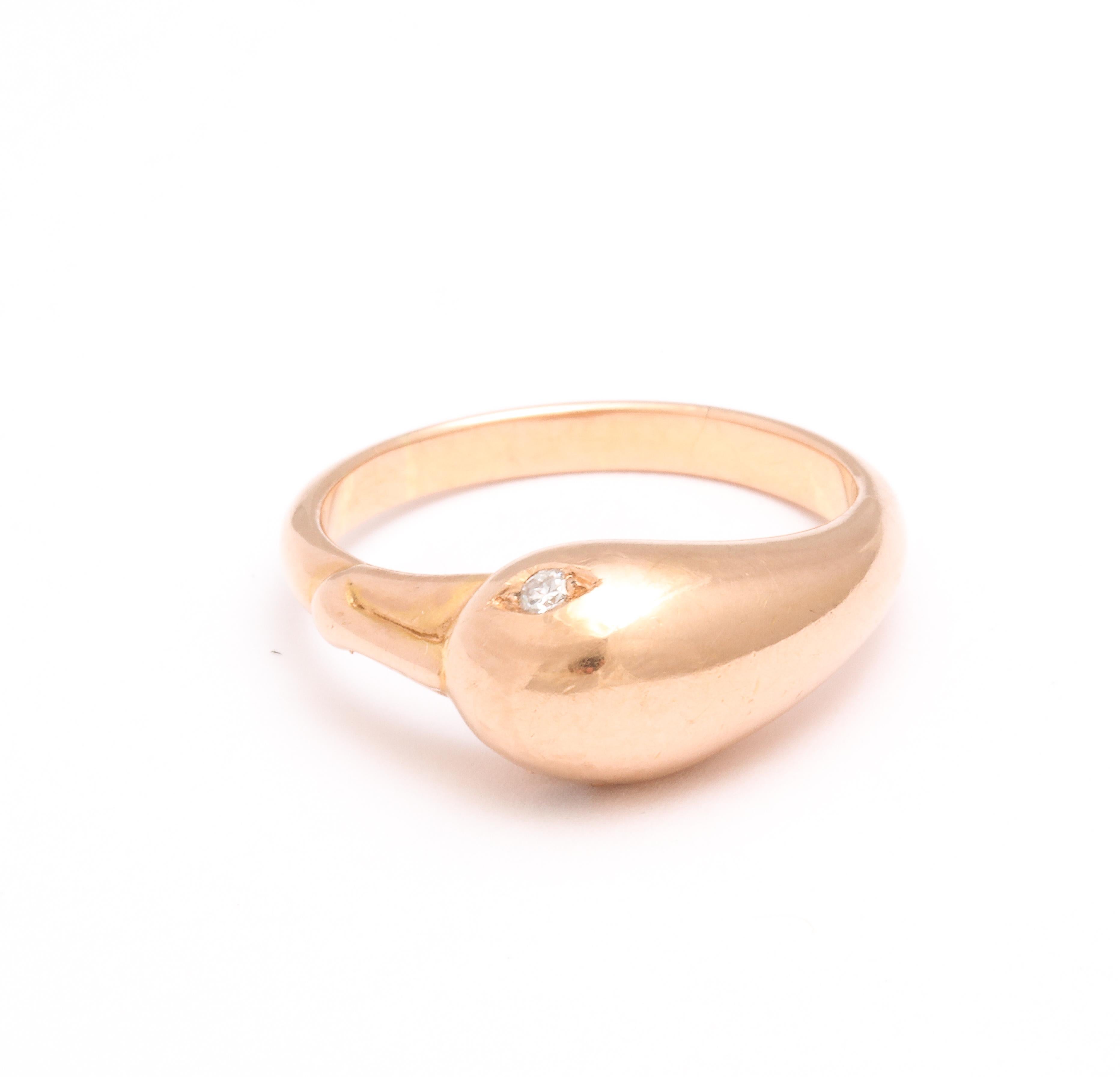 Women's Vintage 18 Kt Diamond Eyed Swan Ring