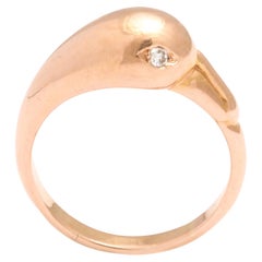 Vintage 18 Kt Diamond Eyed Swan Ring