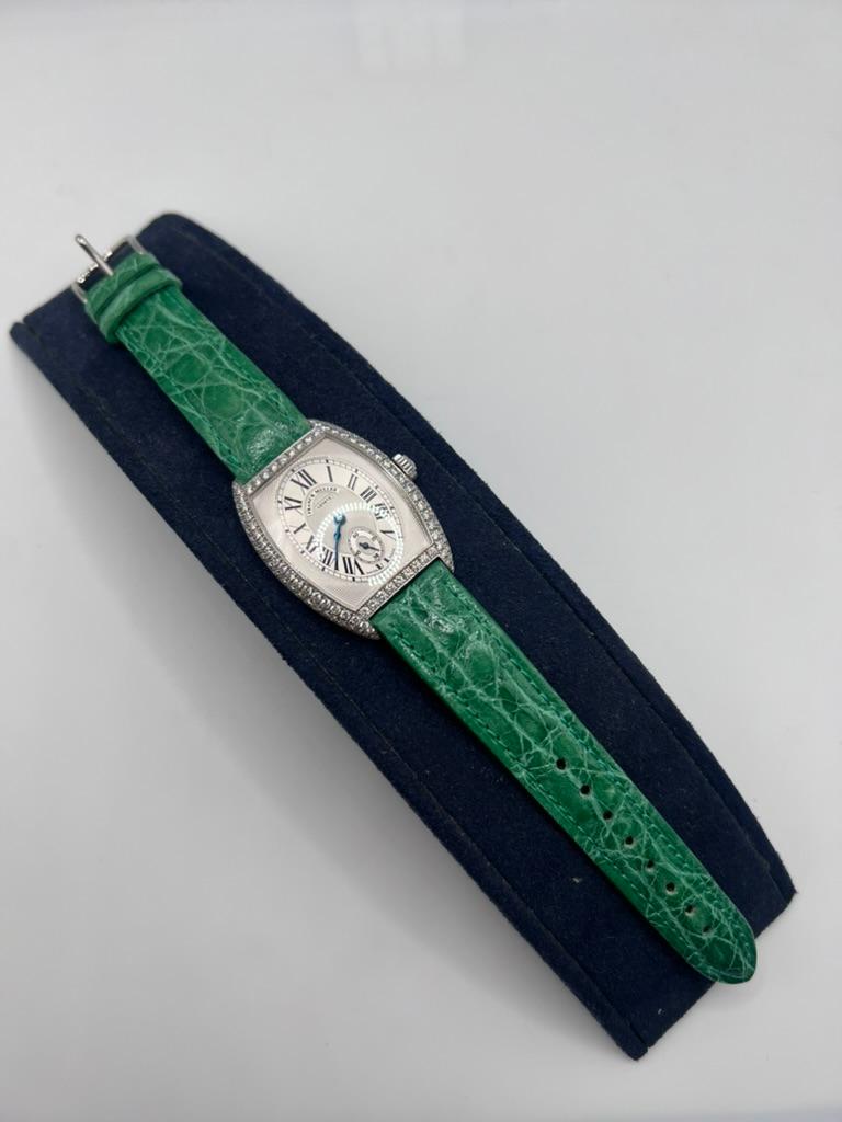 Art déco Montre Master of Complications Franck Muller vintage en or 18 carats et diamants en vente