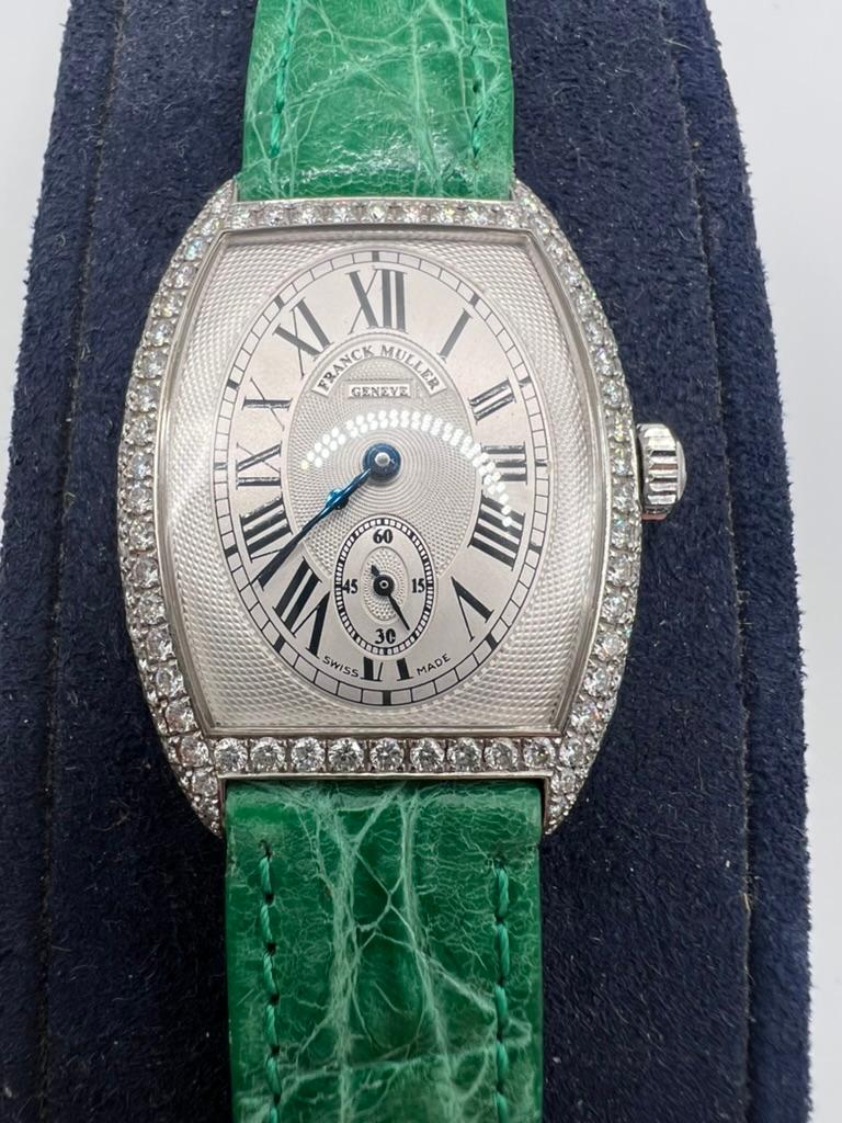 Taille ronde Montre Master of Complications Franck Muller vintage en or 18 carats et diamants en vente
