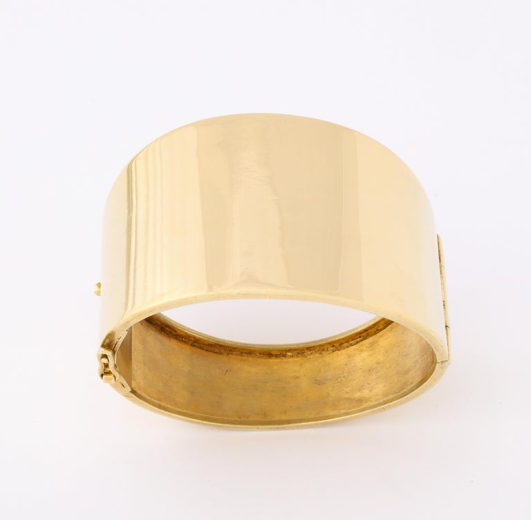 Modern Vintage 18 Kt Gold on Sterling Cuff by Napier For Sale