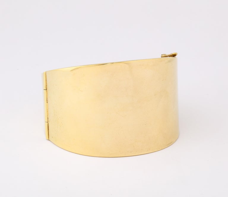 Vintage 18 Kt Gold on Sterling Cuff by Napier In Excellent Condition For Sale In Stamford, CT