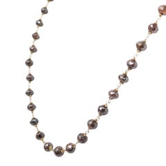 Vintage 18" Natural Brown Diamond (73.00ct) Necklace in 14Y Yellow Gold