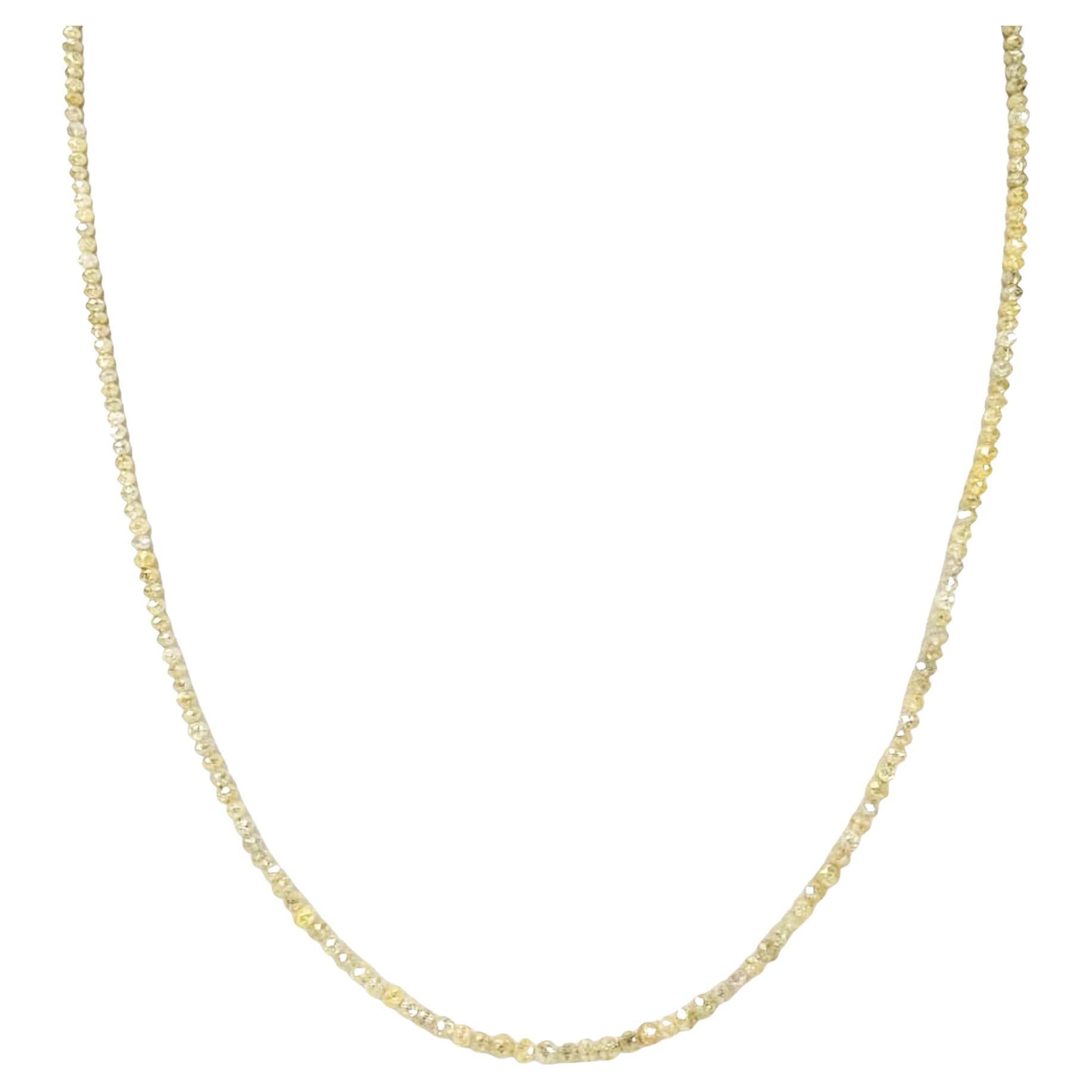 Collana vintage da 18" con diamante giallo naturale (24.00CT) in oro giallo 14K