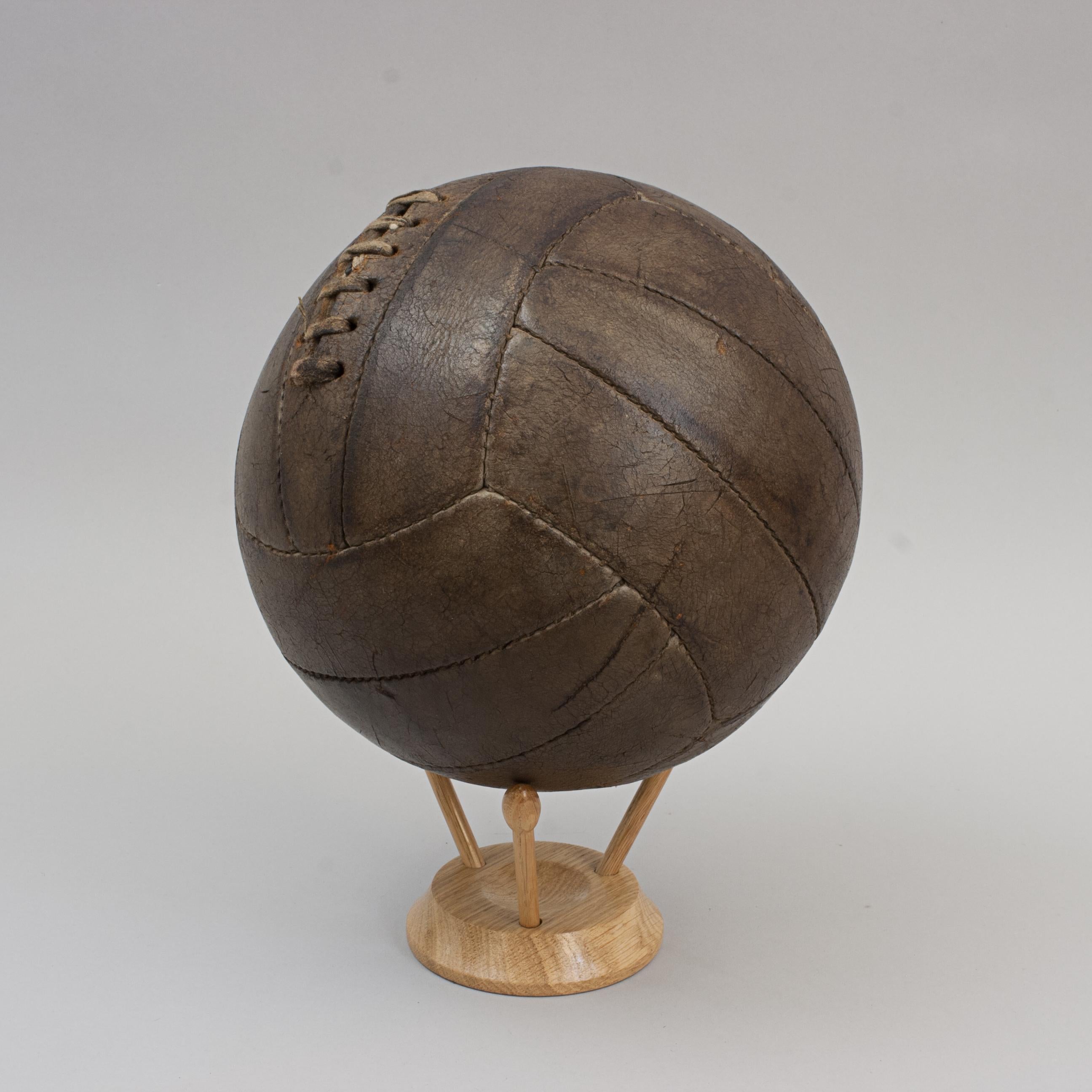 Scottish Vintage 18 Panel Lace Up Leather Football.