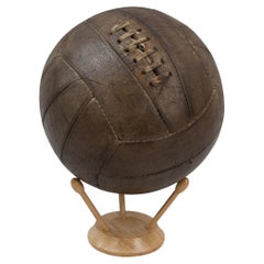 Vintage 18 Panel Lace Up Leather Football.