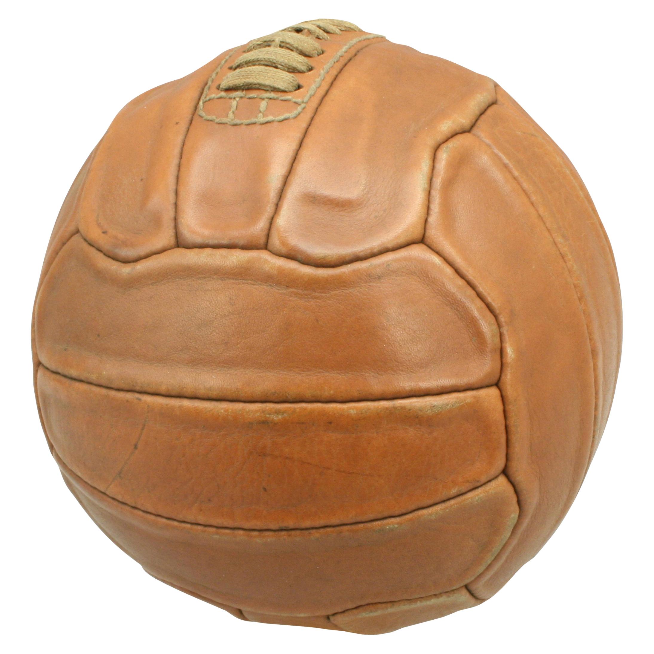 Vintage 18-Panel Leather Football, Soccer Ball