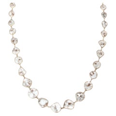 Vintage 18" Salt and Pepper Diamond Slice (10.00ct) Necklace in 14K Yellow Gold